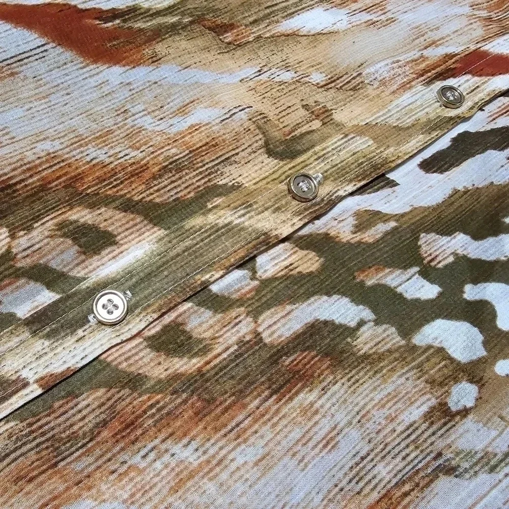 CHICOS 2 Neutral Zebra Chic Joceline Top Long Sleeve Sequin Collar - Picture 8 of 14